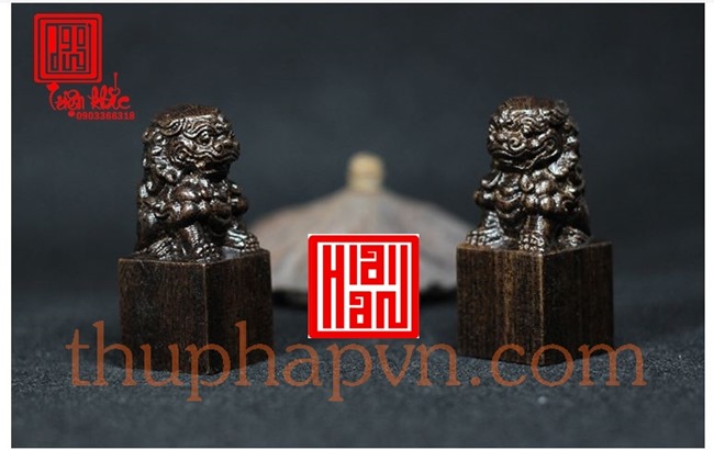 con dấu gỗ thông 3cmx3cm, hình dấu lân