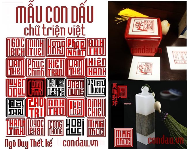 Các mẫu font Việt Hóa ấn triện, con dấu